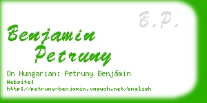 benjamin petruny business card